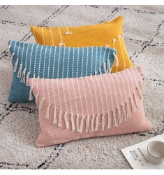 New Arrival Boho Jacquard Woven Tassel Throw Pillow Cover Home Decorative Farmhouse Sofa Cover With Cushion Cover 