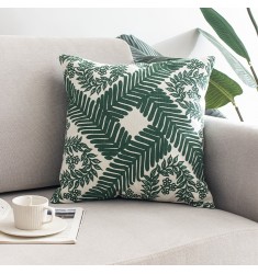 Nordic Boho Style Modern Rainforest Plant Printed Cushion Cover Woven Home Sofa Decorative Pillow Cover 