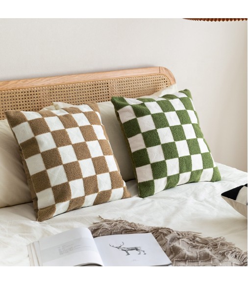 New Pillow Covers Case Modern Home Chair Decor 100% Cotton Velvet Super Soft Embroidered Geometric Throw Pillow Cover 