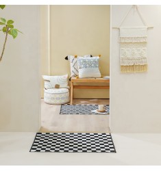 New Wholesale High Quality Boho Nordic Modern Geometric Doble Sided Cloth Carpet Cotton Woven Modern Carpet Living Room Decor 