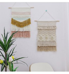 New Launch High Quality Farmhouse Boho Bohemia Style Designer Hand Woven Cotton Wool Tapestry Wall Hanging Wall Art Decor 