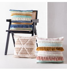 New Arrivals In Stock Boho Farmhouse Style Hand Woven Jacquard Sofa Cushion Cover Cotton Decorative Pillow Covers 