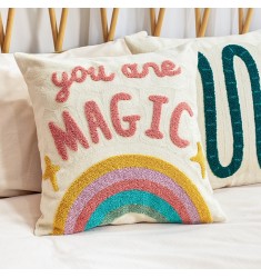 2022 Trend Products Designer Rainbow 100% Cotton High Quality Cartoon Pillow Kids Room Decor Embroidered Pillow 