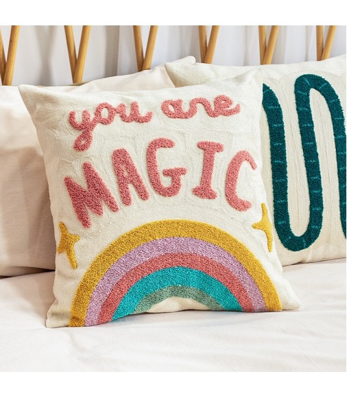 Trend Products Designer Rainbow 100% Cotton High Quality Cartoon Pillow Kids Room Decor Embroidered Pillow 
