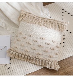 Wholesale Designer Rustic Bohemia White Pillow Cover Bohemian Home Decorative Cotton 18x18 Pillow Covers 