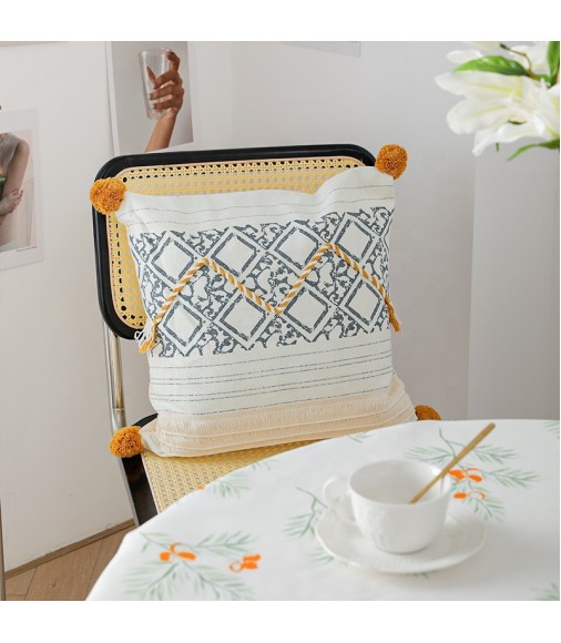 Spring Top Selling Products 2022 Farmhouse Style Green Printing Home Decorative Cushion Cover Yarn
