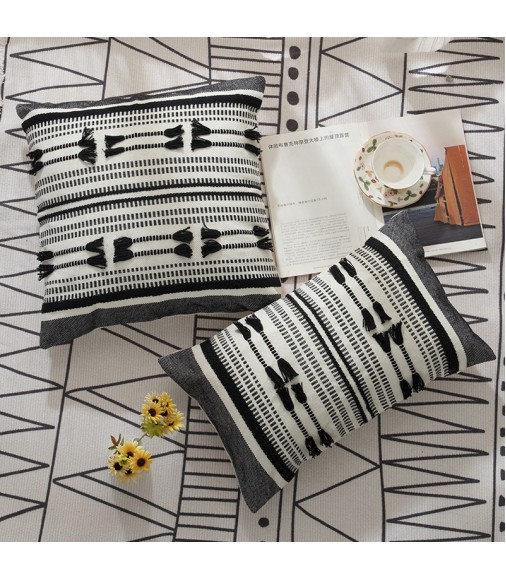 Amazon Hot Selling Bohemia Boho Farmhouse Style High Quality Cotton Woven Cushion Cover Decorative Pillow Covers 