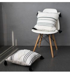 Top Selling Products Black And White Geometric Hand Tufted Cushion Cover Decorative Pillow Covers 18 X 18 
