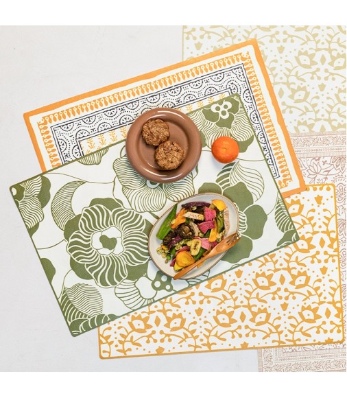 New Arrival Rts Low Moq Kitchen Use Digital Printed Round Table Mat Pvc Leather Placemat For Round Tables 