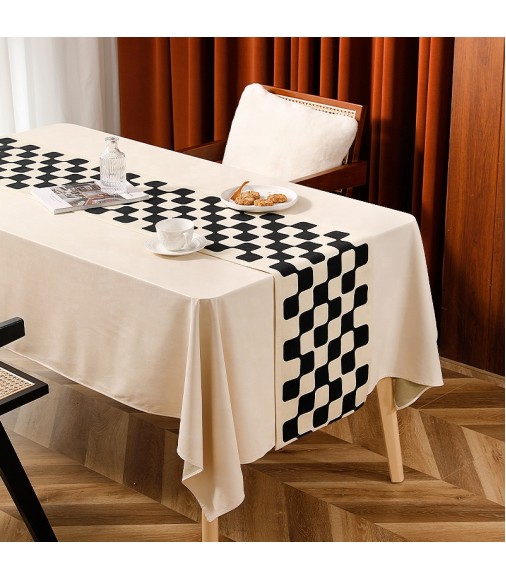 Modern Ins Style Amazon Trending Products Wedding Decor Soft Velvet Polyester Table Runner For Table Decoration 