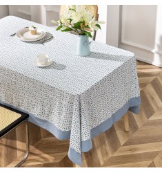 High Quality 100% Cotton Jacquard Rectangular Country Style Indoor Outdoor Garden Barbecue And Picnic Table Cloth 