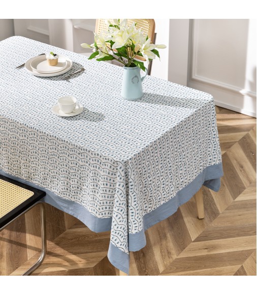 2022 High Quality 100% Cotton Jacquard Rectangular Country Style Indoor Outdoor Garden Barbecue And Picnic Table Cloth 