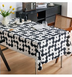 Low Moq 100% Polyester Rectangular Indoor Outdoor Garden Printed Table Cloth 