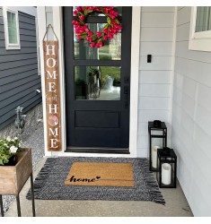 In Stock Amazon Hot Selling Black And White Cotton Woven Thick Washable Layering Rug For Front Door 