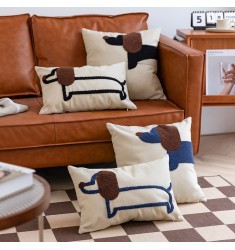 Wholesale Home Decor Lumbar Support Dog Shape Embroidery Pillow Covers 
