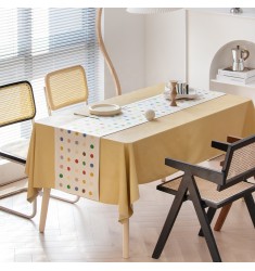 New Arrivals Fashion Yellow Color Round Colorful Pattern Printed Table Runner For Home Decoration 