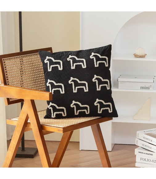 Trending Products New Arrivals Modern Home Decor 18 Inch Corduroy Unicorn Embroidery Cushion Cover 