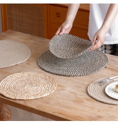 Custom Kitchen Decoration Accessories Heat Resistant Natural Water Hyacinth Placemat 
