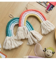 Hot Selling Baby Nursery Room Decoration Macrame Wall Hanging Handmade Cotton Children Kids Room Decor Wall Art Hanging 