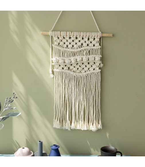 New 100% Handmade Cotton Cord Home Macrame Wall Decor Ornament Handwoven Boho Macrame Wall Hanging Wall Art Decor 