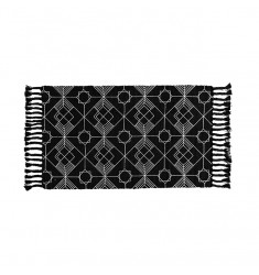 Simplistic Line Design Tapestry Wall Hanging Black And White Car Floor Carpet Mat 