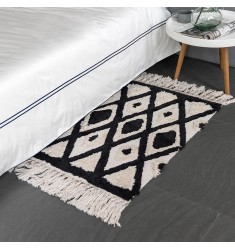 Hot Selling Modern Moroccan Boho Design White Hand Tufted Home Decor Cotton Woven Carpets And Rugs Geometric Pattern Floor Mat 