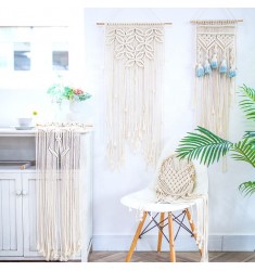 Boho Wedding Decor Hand Cotton Woven Wall Tapestry Bohemian Wall Art Hanging Macrame Large Hanger Wall Hanging Tapestries 