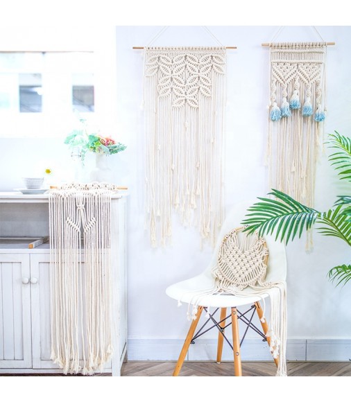 Boho Wedding Decor Hand Cotton Woven Wall Tapestry Bohemian Wall Art Hanging Macrame Large Hanger Wall Hanging Tapestries 