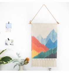 Hot Selling New Japanese Modern Style Boho Colorful Printed Nature Woven Ocean Mountain Tapestry Wall Hanging Wall Art Decor 