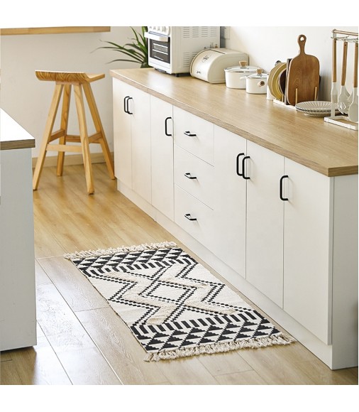 Geometric Design Popular Cotton Woven Hand Knotted Turkish Kulim Floor Mat High Quality Handmade Tufted Nordic Area Rug 