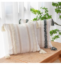 18x18 Neutral Sofa Couch Home Decorative Cotton Handmade pillow cover