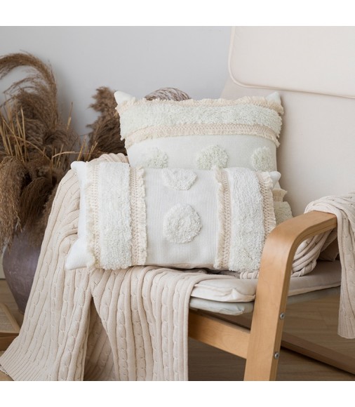 18x18 Outdoor Modern Boho Cotton Woven Handmade Tufted Car Seat Sofa Lumbar Support Throw Cushion Pillow Cover 