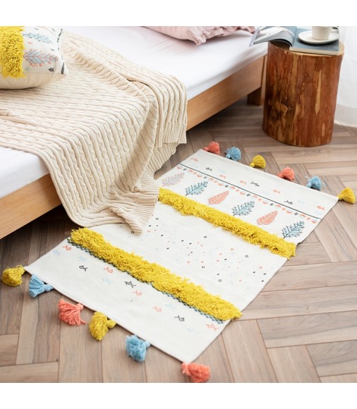 2022 New Christmas Boho Kids Room Decor Carpets And Rugs Children Colorful Custom Rug Cotton Animal Printed Tufted Area Rugs 
