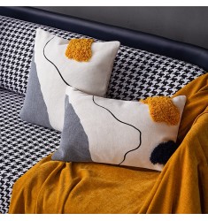 2022 New Arrivals Nordic Design Modern Nordic Home Decorative Cotton Woven Tufted Sofa Lumbar Throw Pillow Case 