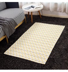 Hot Selling Indoor Modern Area Rugs Cotton Jacquard Woven Checked Pattern Living Room Carpets For Children Bedroom Home Decor 