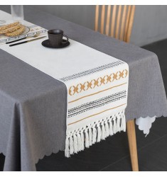 14 X 84 Inch New Boho Dining Table Runner For Party Wedding Decorations Fringe Cotton Woven Wedding Table Runner 