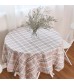 MOCOFO Plaid Tablecloth - Round Table Cover with Lace Trim for Kitchen Dining