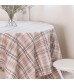MOCOFO Plaid Tablecloth - Round Table Cover with Lace Trim for Kitchen Dining
