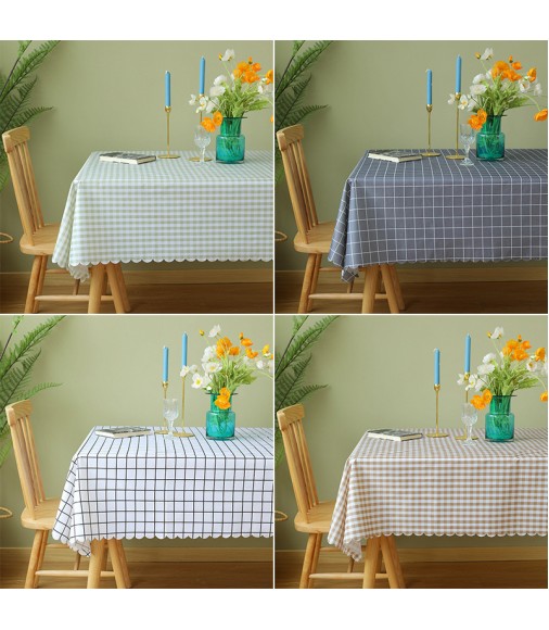 MOCOFO Waterproof Plaid Tablecloth - Odorless Table Cover for Kitchen Dining