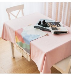 MOCOFO Solid Color Tablecloth - Soft Rectangle Table Cover for Dining Kitchen