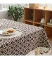 MOCOFO Boho Green & White Patterned Tablecloth with Tassels - Bohemian Style Table Cover for Dining & Decor