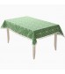 MOCOFO Boho Green & White Patterned Tablecloth with Tassels - Bohemian Style Table Cover for Dining & Decor