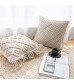 Boho Macrame Throw Pillow Cover - Handmade Knotted Decorative Cushion Case for Sofa, Bed, Living Room - MOCOFO