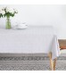 MOCOFO Elegant White Textured Tablecloth - Jacquard Pattern Table Cover for Dining & Special Occasions