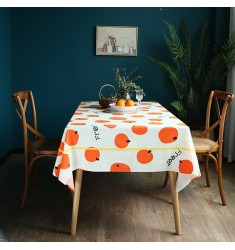 MOCOFO Cheerful Orange Fruit Tablecloth - Modern Pattern Table Cover for Dining & Kitchen