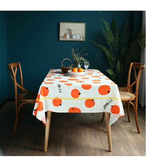 MOCOFO Cheerful Orange Fruit Tablecloth - Modern Pattern Table Cover for Dining & Kitchen
