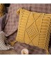 Boho Macrame Fringe Throw Pillow Cover - Handmade Knotted Decorative Cushion Case for Sofa, Bed, Living Room - MOCOFO