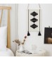 MOCOFO Geometric Print Wall Hanging Tapestry - Modern Black and White Woven Art Decor with Tassels for Living Room, Bedroom, Office