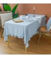 MOCOFO Solid Mustard Yellow Tablecloth with Ruffles - Elegant Table Cover for Dining & Parties