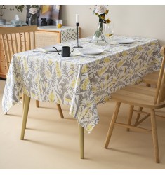 MOCOFO Floral Print Tablecloth - Elegant Botanical Pattern Table Cover for Dining & Kitchen Decor